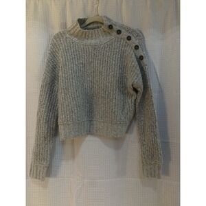 Jessica Simpson Sweater Women Small Gray Cowl Neck Lightweight Crop Waist Length